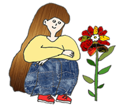 ladies'stamp sticker #13702027