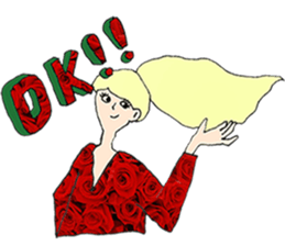 ladies'stamp sticker #13702029