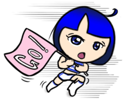 Okappa girl Kato 3 Cheering ver. sticker #13703307