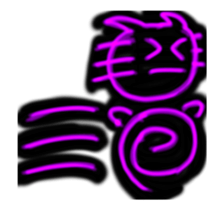 Pen Light Art Style Cat sticker #13705157