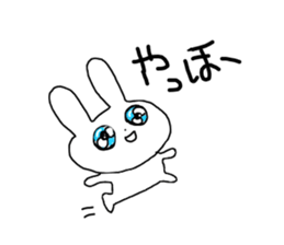 The Rabbit with shiny blue contact lens sticker #13708196