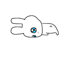 The Rabbit with shiny blue contact lens sticker #13708217
