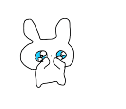 The Rabbit with shiny blue contact lens sticker #13708218