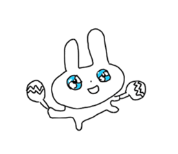 The Rabbit with shiny blue contact lens sticker #13708228