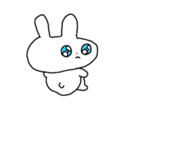 The Rabbit with shiny blue contact lens sticker #13708229