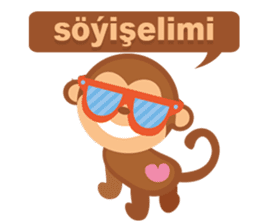 Happy turkmen monkey sticker #13710992