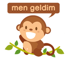 Happy turkmen monkey sticker #13710996