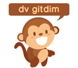 Happy turkmen monkey sticker #13710997