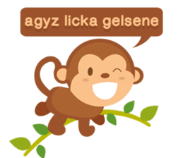 Happy turkmen monkey sticker #13711001