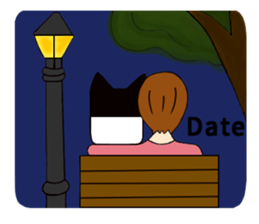 Black hat cat & oppa sticker #13711783