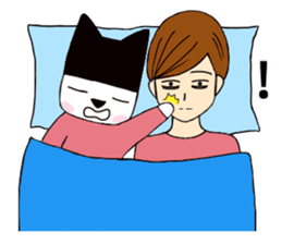 Black hat cat & oppa sticker #13711790