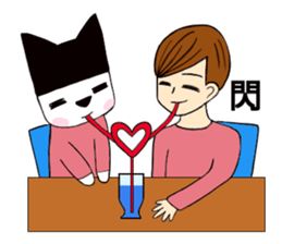 Black hat cat & oppa sticker #13711792