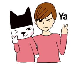 Black hat cat & oppa sticker #13711795