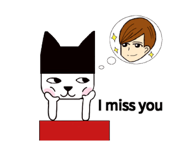 Black hat cat & oppa sticker #13711796