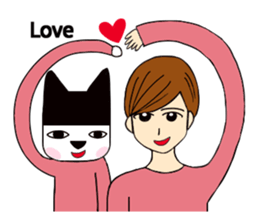 Black hat cat & oppa sticker #13711797