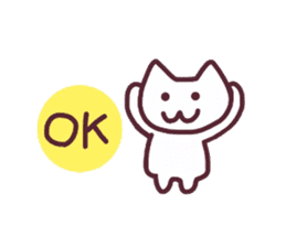 Colorful face of white cat sticker #13716470