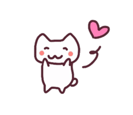 Colorful face of white cat sticker #13716474