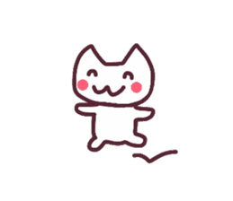 Colorful face of white cat sticker #13716475