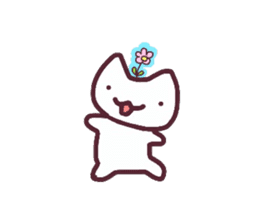Colorful face of white cat sticker #13716486