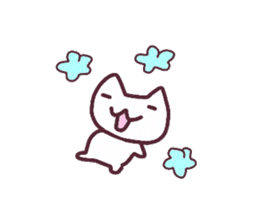 Colorful face of white cat sticker #13716488