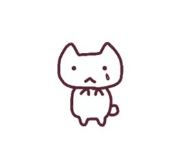 Colorful face of white cat sticker #13716494
