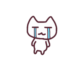 Colorful face of white cat sticker #13716495