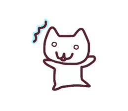 Colorful face of white cat sticker #13716496