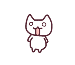 Colorful face of white cat sticker #13716497