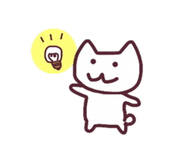 Colorful face of white cat sticker #13716500