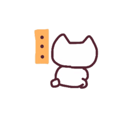 Colorful face of white cat sticker #13716501