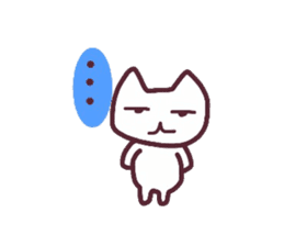 Colorful face of white cat sticker #13716503