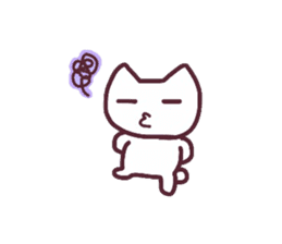 Colorful face of white cat sticker #13716504