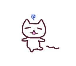 Colorful face of white cat sticker #13716506