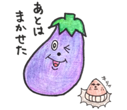 persimmon boy and eggplant boy2 sticker #13717006