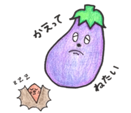 persimmon boy and eggplant boy2 sticker #13717008