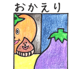 persimmon boy and eggplant boy2 sticker #13717025