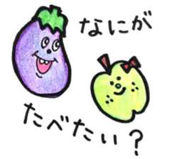 persimmon boy and eggplant boy2 sticker #13717026