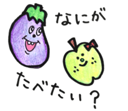 persimmon boy and eggplant boy2 sticker #13717026