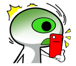 one eye alien sticker sticker #13719002