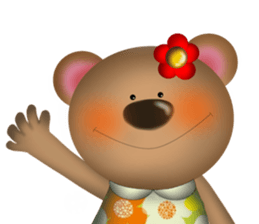 Bear, cat and mouse sticker #13723174