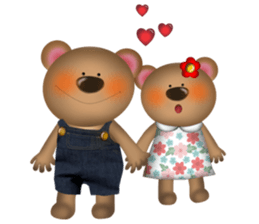 Bear, cat and mouse sticker #13723178