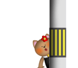 Bear, cat and mouse sticker #13723179