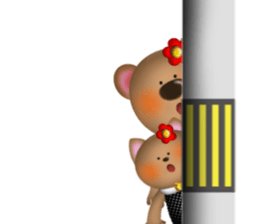 Bear, cat and mouse sticker #13723180