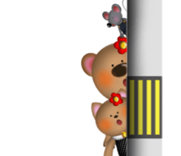 Bear, cat and mouse sticker #13723181