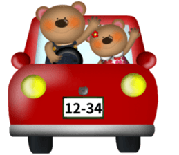 Bear, cat and mouse sticker #13723198