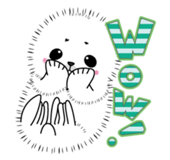 Fuffy baby harbor seal sticker #13723427