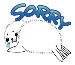 Fuffy baby harbor seal sticker #13723434