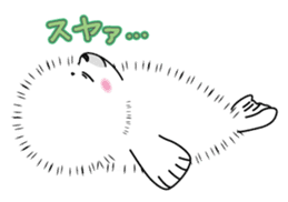 Fuffy baby harbor seal sticker #13723457