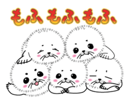 Fuffy baby harbor seal sticker #13723459
