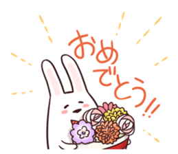 Sticker of the talking bow tie rabbit sticker #13725898
